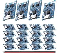 Youmile 20 piezas Módulo de carga de batería de litio 5V 1A Módulo de carga 18650 Placa de cargador de batería de litio Micro USB con función de protección con cable rojo y negro 26AWG