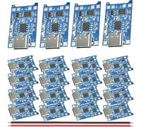 Youmile 20 piezas Módulo de carga de batería de litio 5V 1A Módulo de carga 18650 Placa de cargador de batería de litio Tipo-c USB con función de protección con cable rojo y negro 26AWG