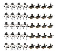 Youmile 20PCS Interruptores deslizantes verticales 1P2T SPDT 3 pines 2 posiciones DC50V 0.5A SS12D10 Micro interruptor deslizante con 20PCS ON/Off SS12F15 3Pin Mini interruptor deslizante de panel