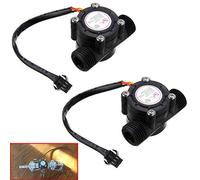 Youmile 2Pack Sensor flujo de agua 1-30L / min Interruptor del medidor de flujo de fluido de 1/2 "G1 / 2 Contador 1-30L / min Medidor para el medidor de flujo Arduino Instrumento medición temperatura