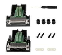 Youmile 2PCS DB25 D-Sub Conector 25Pin Macho y Hembra 2 Row Terminales Adaptador Breakout PCB Board para Bricolaje con Destornillador ranurado + Cubierta de Cable