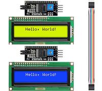 Youmile 2pcs IIC/I2C/TWI Adaptador de interfaz serie LCD Módulo de placa de interfaz serie + Módulo LCD Pantalla LCD1602 Amarillo Azul con cable Dupont para Arduino