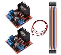 Youmile 2PCS L298N Placa de controlador de accionamiento de motor DC Dual H-Bridge Robot Control de motor paso a paso y módulo de accionamiento para coche inteligente Arduino con cable Dupont