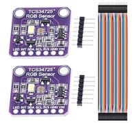 Youmile 2PCS TCS-34725 TCS34725 Módulo de color de luz RGB Sensor de reconocimiento de color con filtro IR y LED blanco para Arduino con cable Dupont