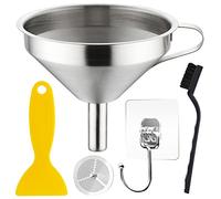 Youmile 304 Filtro de resina de embudo acero inoxidable para impresora 3D de resina, transferencia de líquidos, aceite, con colador de acero inoxidable de extracción, gancho, herramienta de limpieza