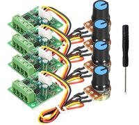 Youmile 4 piezas Controlador DC PWM Módulo de controlador de velocidad del motor DC 1.8 V a 15 V 2A Potenciómetro giratorio Ajuste de velocidad 1803BW B100K con destornillador