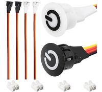 Youmile 4 piezas LED interruptor de atenuación de luz táctil DC 5V-12V lámpara de escritorio integrada tira controlador de brillo interruptor blanco y negro con tapa de perilla