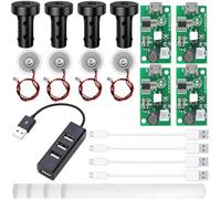 Youmile 4 piezas Usb Humidificador Módulo Diy Atomizador Micro Interfaz 5v Circuit Placa Ultrasonic Mist Maker Controlador With Micro Usb Cable Bracket 10mm Cotton Swab Usb Expansion Interface Cable
