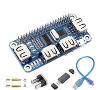 Youmile 4 Puertos USB Hub Hat Módulo de Placa de expansión USB USB2.0 1.1 USB Integrado a UART, con Conector Micro USB Lector de Tarjetas Cable USB para Varias Versiones de Raspberry Pi Perfectamente