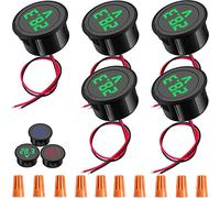 Youmile 5 pcs DC 5-100V Voltímetro digital LED Pantalla digital Voltímetro automático Detector de voltaje del automóvil Probador Monitor con tapa de perilla para motocicleta Barco Camión (Verde)