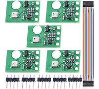Youmile 5 piezas AHT20 I2C Módulo de sensor de temperatura y humedad Sonda de alta precisión DC 2.0-5.5V AHT10 versión de actualización tamaño mini con cable Dupont macho y hembra, para Arduino