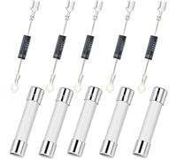 Youmile 5 piezas CL01-12 Rectificador de diodo de alto voltaje para horno microondas + 5 piezas Fusible de microondas Tubo de cerámica 20 Amp 250 V Fusible 6 x 30 mm