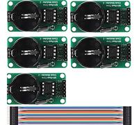 Youmile 5 piezas DS1302 Módulo de reloj en tiempo real Desarrollo de alta precisión Verde con cable Dupont macho y hembra para Arduino AVR ARM