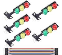 Youmile 5 piezas Mini módulo de visualización de semáforo LED DC 5 V 5 mm Módulo de visualización Mini semáforo de diodo emisor de luz con cable DuPont para Arduino DIY