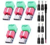 Youmile 5 piezas Módulo de disparo PD Módulo de disparo de señuelo de carga rápida USB-C 5V 9V 12V 15V 20V Voltaje constante Salida fija con kits de conectores de CC Cable macho de CC