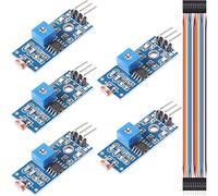 Youmile 5 piezas Módulo de sensor fotosensible 3 pines DC 3.3-5V Detección de intensidad de luz digital Módulo de resistencia fotosensible con cable DuPont para Arduino DIY