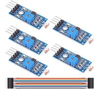 Youmile 5 piezas Módulo de sensor fotosensible 4 pines DC 3.3-5V Detección de intensidad de luz digital Módulo de resistencia fotosensible con cable DuPont para Arduino DIY
