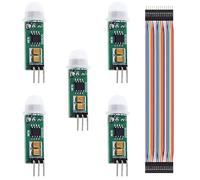 Youmile 5 uds Sensor de Movimiento Humano HC-SR505 Mini módulo Detector infrarrojo PIR para Interruptor de Sensor de Cuerpo para Arduino con Cable Dupont