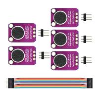 Youmile 5Pack Módulo de amplificador de micrófono MAX4466 Electret Amplificador de micrófono GY-MAX4466 Sensor de ruptura, con placa de ruptura de ganancia ajustable para Arduino