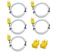 Youmile 5PCS K-Type Mini-Connector Thermocouple Temperature Probe 3M / 9.8ft Wire Measure Range -50~400 ° C （-58~752 ℉） para termómetro TM902C / TES1310 con 2PCS Thermocouple Plug