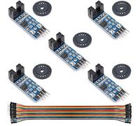 Youmile 5Pcs Sensor de medición de velocidad LM393 Módulo de medición de velocidad Tacho Sensor Ranura tipo Optoacoplador IR para MCU RPI para Arduino DIY Kit con codificadores