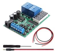 Youmile 5V - 24V DC Motor Módulo de controlador de avance/retroceso Temporización Retardo Ciclos de tiempo Relé Placa de controlador de motor con cable rojo y negro Cable macho de CC Destornillador