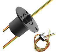 Youmile Cápsula Anillo colector, anillo 12,5 mm, transmisión de señal, circuitos eléctricos x 2 A, junta giratoria de 360 °, 300 rpm, 240 VCA, 6 cables para monitor, prueba eléctrica robótica