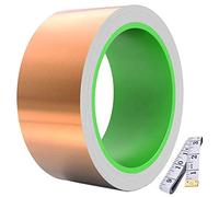Youmile Cinta conductora de lámina de cobre de doble cara (50 mm/1,96 pulgadas x 30 m/98 pies) 0,05 mm de espesor para guitarra, reparaciones eléctricas, soldadura con cinta métrica de 1,5 m/16 pies