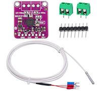Youmile MAX31865 PT100 / PT1000 RTD Placa de amplificador de sensor termopar temperatura Módulo detector de temperatura de 3,3/5 V con -50 a 200 ℃ 0,5 m / 1,6 pies 3 cables Sonda de sensor PT100 RTD