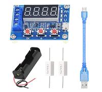 Youmile Medidor de capacidad de batería de 1,5-12 V, medidor de capacidad de descarga, medidor de capacidad de batería de plomo-ácido de iones litio ZB2L3 con soporte de batería 18650, cable micro USB