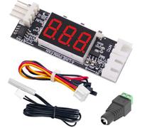 Youmile Módulo de Control de Velocidad de Ventilador,Termostato PWM Módulo de Ventilador,DC 12V 3A 4-Hilos Ventilador de CPU de PC Pantalla digital con sondas de temperatura NTC DC conector hembra
