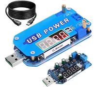 Youmile Módulo de fuente de alimentación USB 15W DC-DC Buck Boost Convertidor de voltaje DC 5V a 3.3V 9V 12V 24V 30V DP2 Módulo de aumento/reducción ajustable con cable de extensión USB