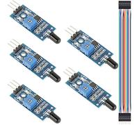 Youmile - Módulo de sensor de llama infrarrojo IR de 5 piezas, 3,3 V-5 V, voltaje amplio, LM393, detección de temperatura, sensor detector de 3 cables con cable DuPont para Arduino