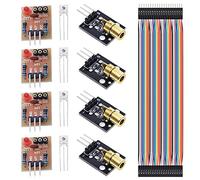 Youmile Módulo de sensor láser de 4 piezas Módulo receptor láser de tubo no modulador para Arduino con 4 piezas Módulo transmisor láser KY-008 650nm, cable Dupont