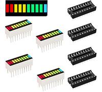 Youmile Pantalla de gráfico de barras LED de 4 piezas de 10 segmentos (2xSuper Red + 3xYellow + 4xSuper Green + 1xBlue) + DIP20 con gráfico de barras de un solo LED de 4 colores