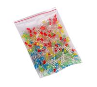 Youmile Paquete de 250 (paquete de 5 colores x paquete de 50) Kit de difusor de lámpara de diodo emisor de luz LED de 3 mm (blanco rojo verde azul amarillo)