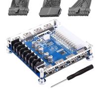 Youmile Placa adaptadora de alimentación ATX ATX-24P 20/24 PinsTake Power Breakout Board 3.3V/5V/12V 8-Puertos USB con Cable Divisor de Placa Base ATX destornillador