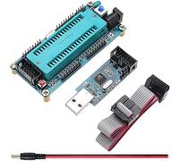 Youmile Placa de Sistema mínima AVR ATMEGA16 Placa de Desarrollo ATmega32 + USB ISP USBasp Programador ISP ATTiny 51 Placa con Cable de Descarga Cable DC Macho para cajero automático