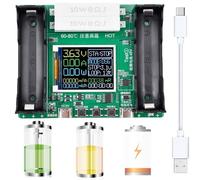 Youmile Probador de capacidad de batería 18650 Pantalla LCD Probador de resistencia interna digital MAh MWh Probador de puerto tipo C de batería de litio con cable tipo c a USB