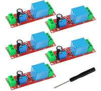 Youmile Relé temporizador de retardo NE555 12 V CC, retardo ajustable de 0 a 10 segundos, módulo con destornillador para sistemas de control automotriz Arduino, equipo eléctrico,paquete de 5 unidades