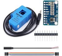 Youmile SCT013 Transformador de corriente de núcleo dividido Sensor no invasivo AC 100A 50MA Núcleo dividido con Tarjeta de conversión ADC + cable de audio hembra + cable macho y hembra de 10 pines