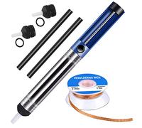 Youmile Solder Sucker Bomba de vacío para desoldar Herramienta de extracción de soldadura Accesorios de soldadura con mecha para desoldar, 2 boquillas de repuesto, 2 mangueras resistentes al calor