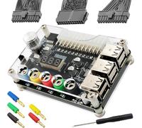Youmile Tarjeta Adaptadora ATX para Fuente de Alimentación Transferencia Breakout Board ATX-24P 6- Puerto USB 2.0 QC 3.0 con Banana plug ATX Motherboard Splitter Cable Destornillador