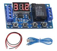 Youmile Timer Delay Módulo de relé DC 6-30V Control de interruptor programable Pantalla LED Relé de puerto micro USB para Arduino con cable 24AWG, Cable micro USB