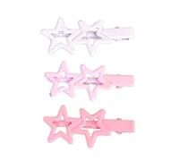 YOUNAFEN 3 pinzas para el pelo con diseño de estrella de cinco puntas, color degradado, clip BB para flequillo, pinza para el pelo roto