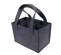 YOUNAFEN 6 botellas de vino para bolsas de comestibles reutilizables para viajes, camping, picnic, Black, 25x16x18cm