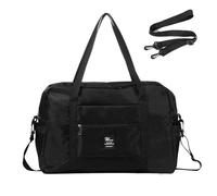 YOUNAFEN Bolsa de equipaje impermeable, bolsa de viaje para fin de semana, bolsa ligera de almacenamiento, bolsa de lona para mujeres y hombres, Negro -, L