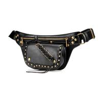 YOUNAFEN Bolso cruzado de piel sintética con remaches estilo steampunk, medieval, bolsa de día, bolsa de viaje, cinturón utilitario, riñonera
