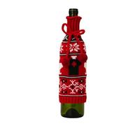 YOUNAFEN Cubierta de botella de champán de Navidad, suéter para decoración de Navidad, ideal para los amantes del vino, 2 patrones