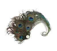 YOUNAFEN Horquilla para el pelo de plumas de pavos reales para mujer, clip lateral de pavos reales, tocado de plumas de los años 20